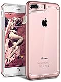 E LV Case for iPhone 8 Plus/iPhone 7 Plus - Anti-Scratch Clear Crystal Series Slim Dual Layer Protective [Shock Absorbent] Case Cover for Apple iPhone 7 Plus/iPhone 8 Plus [Rose Gold]