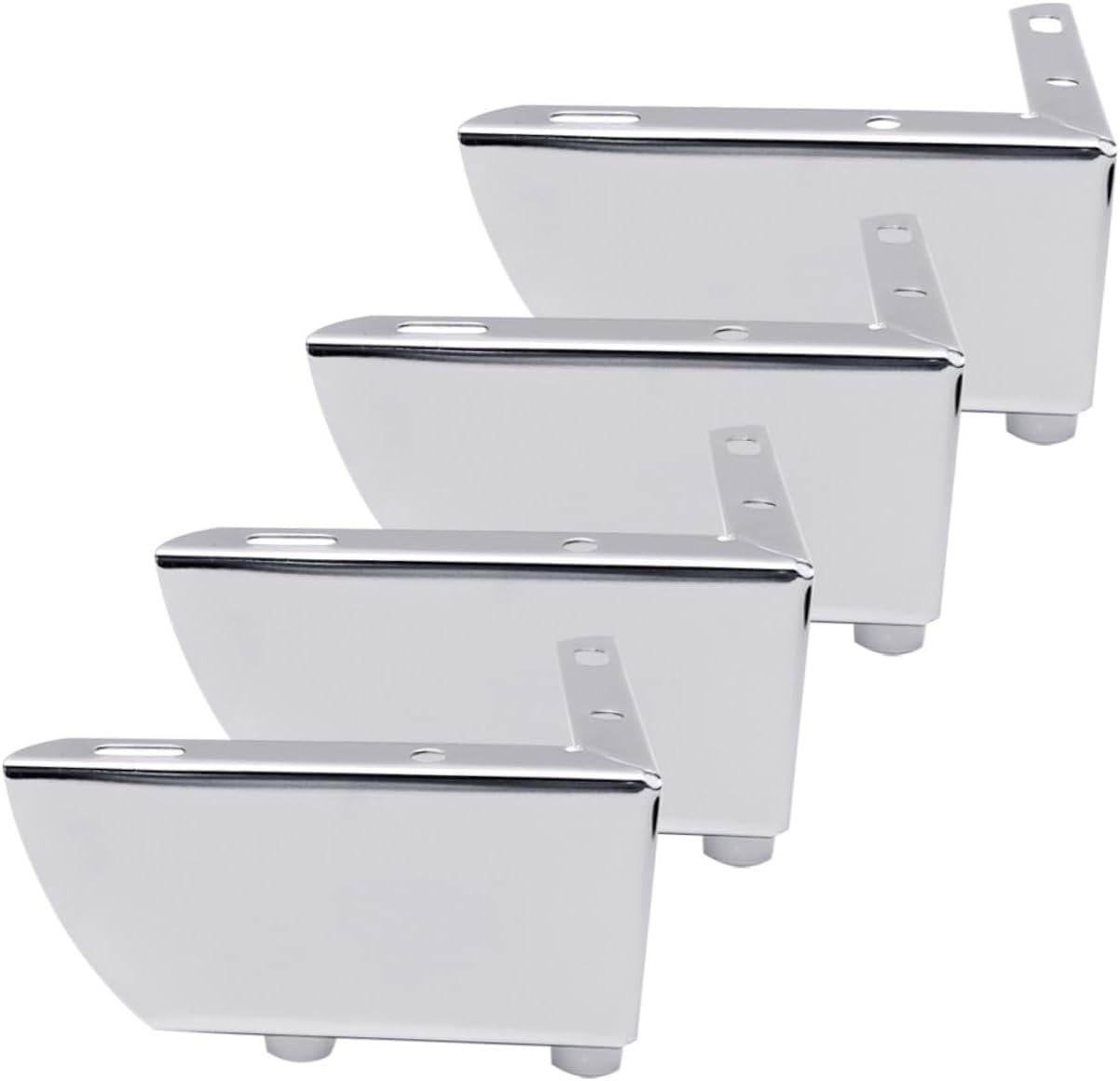 Zerodeko Metal Furniture Legs Sofa Support Feet Angled Chrome Sofa Legs 5.5cm Height 1.2mm Thick 4pcs Replacement for Living Room Furniture