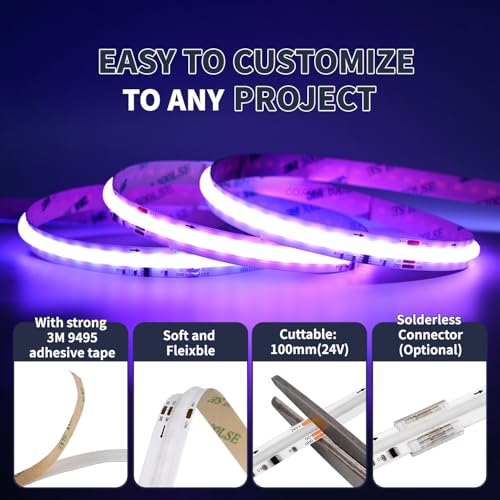 Tira LED RGB COB IC SPI 16.4FT 2100 LEDs Luz Natural miniatura 6
