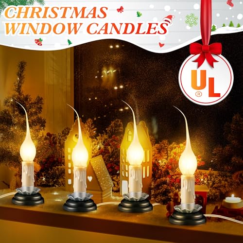 Enhon-4-Pack-3-in-Rustic-Country-Candle-Light-with-Replacement-LED-Light-Bulbs-UL-Certification-Electric-Christmas-Window-Candles-Light-with-OnOff-Switch-06W-C7-Candlestick-Lamp-5Ft-Cord Enhon 4 Pack 3 in Rustic Country Candle Light with Replacement LED Light Bulbs UL Certification Electric Christmas Window Candles Light with OnOff Switch 06W C7 Candlestick Lamp 5Ft Cord
