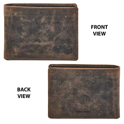 Slim Genuine Leather Wallet For Men - RFID Blocking, Money Clip, Brown Bifold Minimalist Design