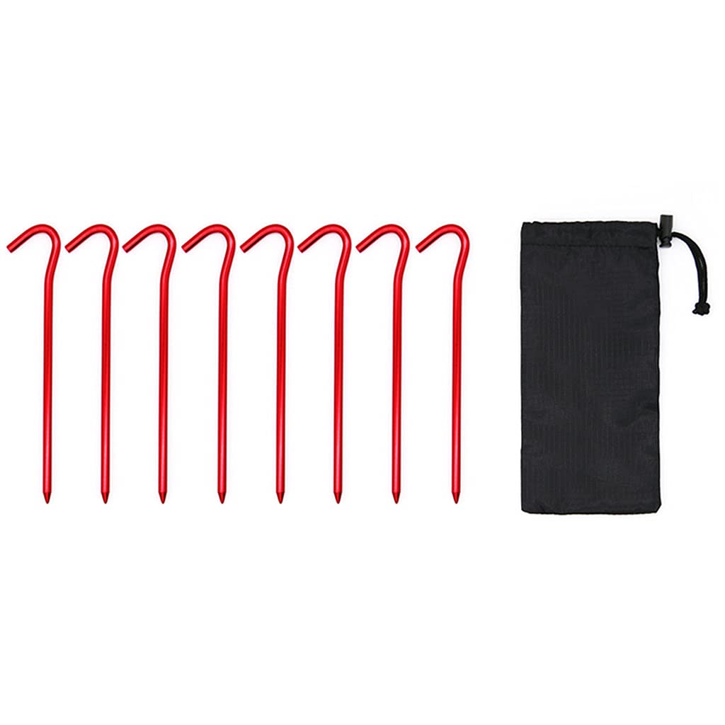 Paquet de piquets de Tente avec Sac de Rangement, Clou de Tente en métal léger, piquets de Camping Robustes en Alliage d'aluminium pour Le Jardinage, la randonnée, la Plage