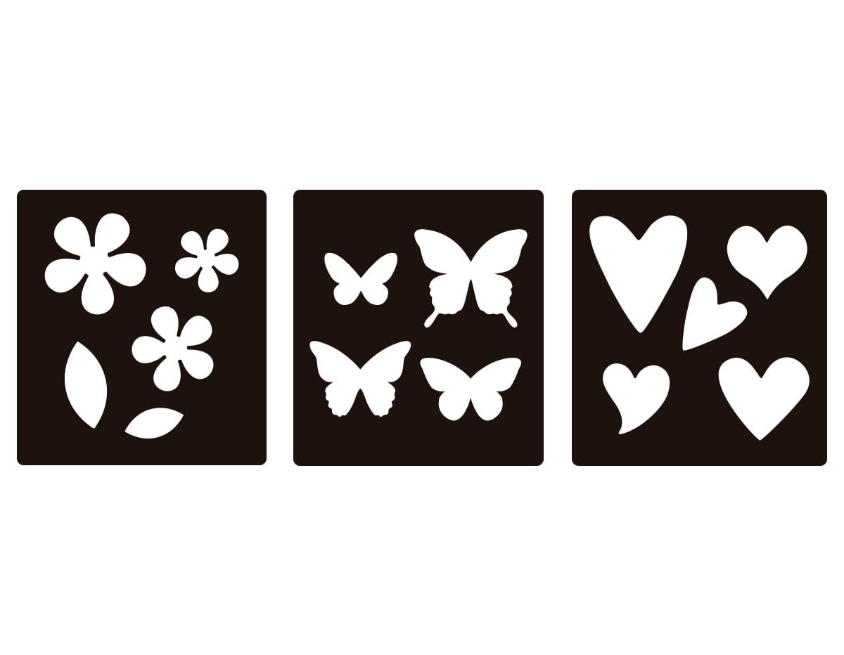 Set 3 Troqueles gruesos ZUG Flores, Mariposas, Corazones Para cortar papel, cartulina, goma EVA, cuero, fieltro, tela. Para proyectos de tarjetería, scrapbooking y manualidades