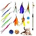 15 pezzi gatto giocattoli cucciolo coperta pet gattino gattino catcher uccello piuma verme campane soffici palline pieghettate interattivo teaser bacchetta bastone formazione