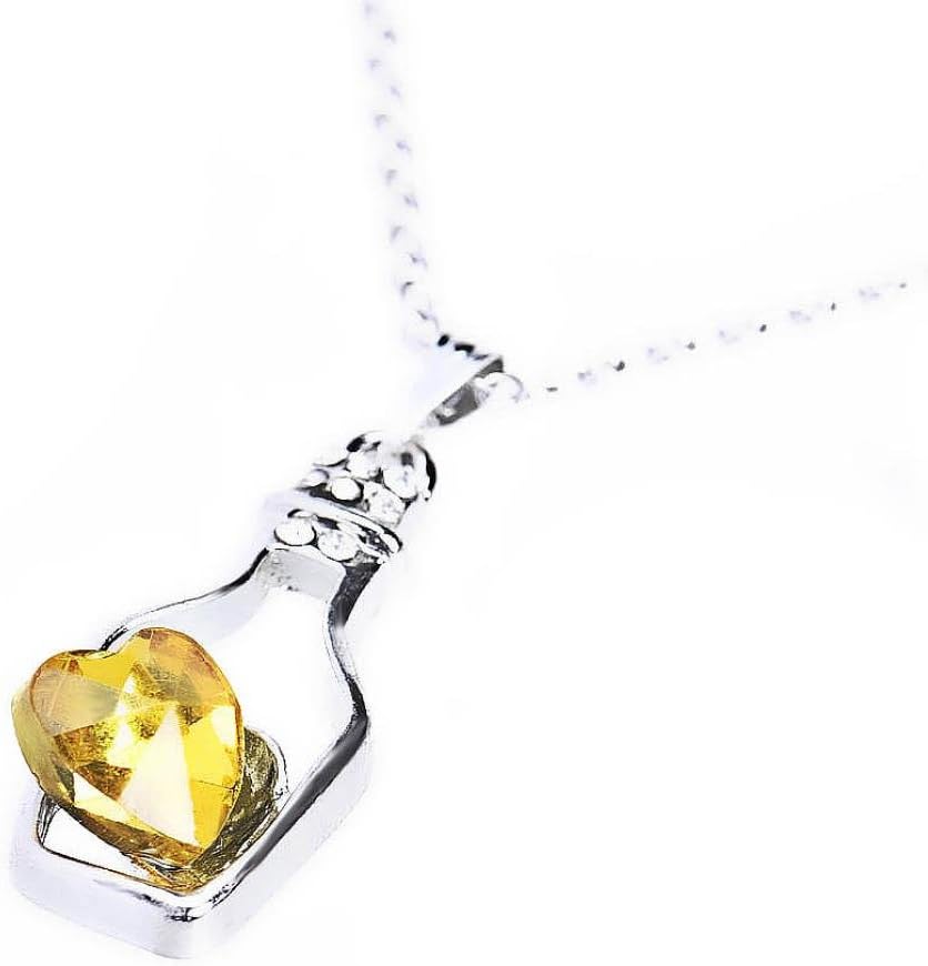 SheClub Silver Plated Gemstone Light Blue Teardrop Pendant Charm Necklace with Chain