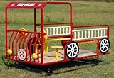 Wholesale Playgrounds BT-8002-STW Fire Engine with Springs Treated Wood Floor Rides