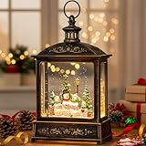 Christmas Snow Globe Swirling Glittering Snowman Choir with Music & Timer, USB Lined/Battery Operated Lighted Water Lantern for Christmas Festival Decoration Gifts