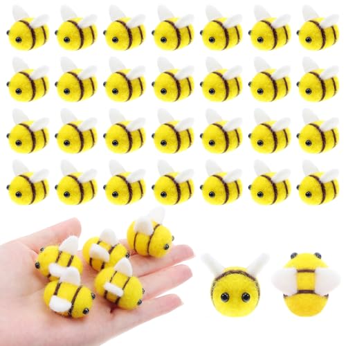 Abeilles en feutre de laine pour travaux manuels et accessoires de bijoux DIY