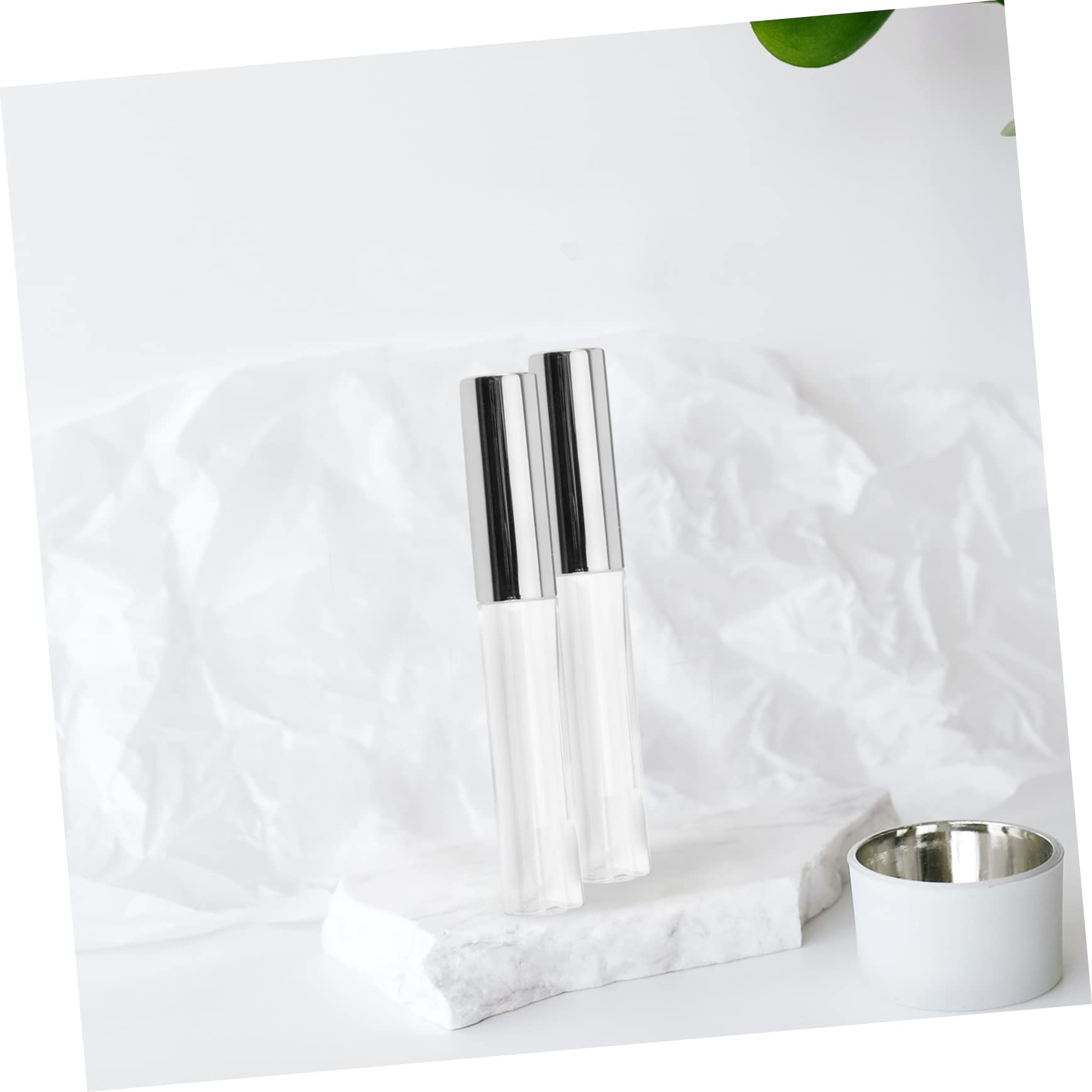 3 Series Tubo De Labial Glair Circular Plástico Para Gloss Labial Transparente Y Práctico Para Cosméticos Y Color Plata 10 Piezas*3