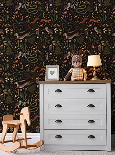 Fairytale Forest Moon And Stars Peel And Stick Wallpaper (Single Sheet - 2X4 Feet, Night) #TOP1