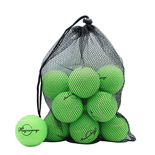 Image of Tennis Balls, Magicorange 12 Pack Advanced Training Tennis Balls Practice Balls, Pet Dog Playing Balls, Come with Mesh Bag for Easy Transport, Good for Beginner Training Ball (Cyan)