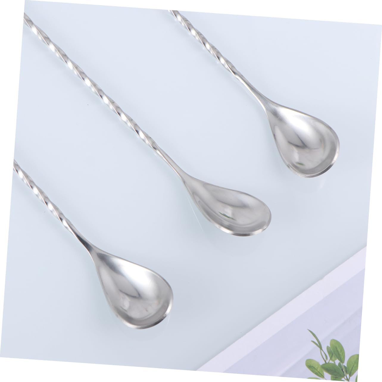 3pcs/set 32cm Stainless Steel Bar Mixing Spoon High-polish Finish Bar Supplies Stirring Rods for Beverages