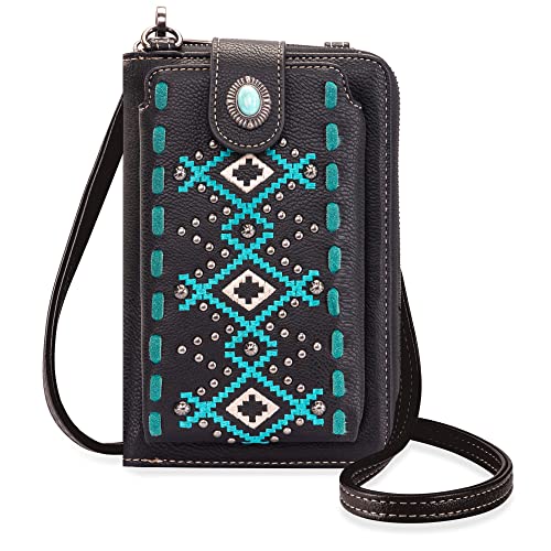 Montana West Crossbody Cell Phone Purse For Women Western Style Cellphone Wallet Bag Travel Size With Strap Mbb-Phd-110Bk #TOP9