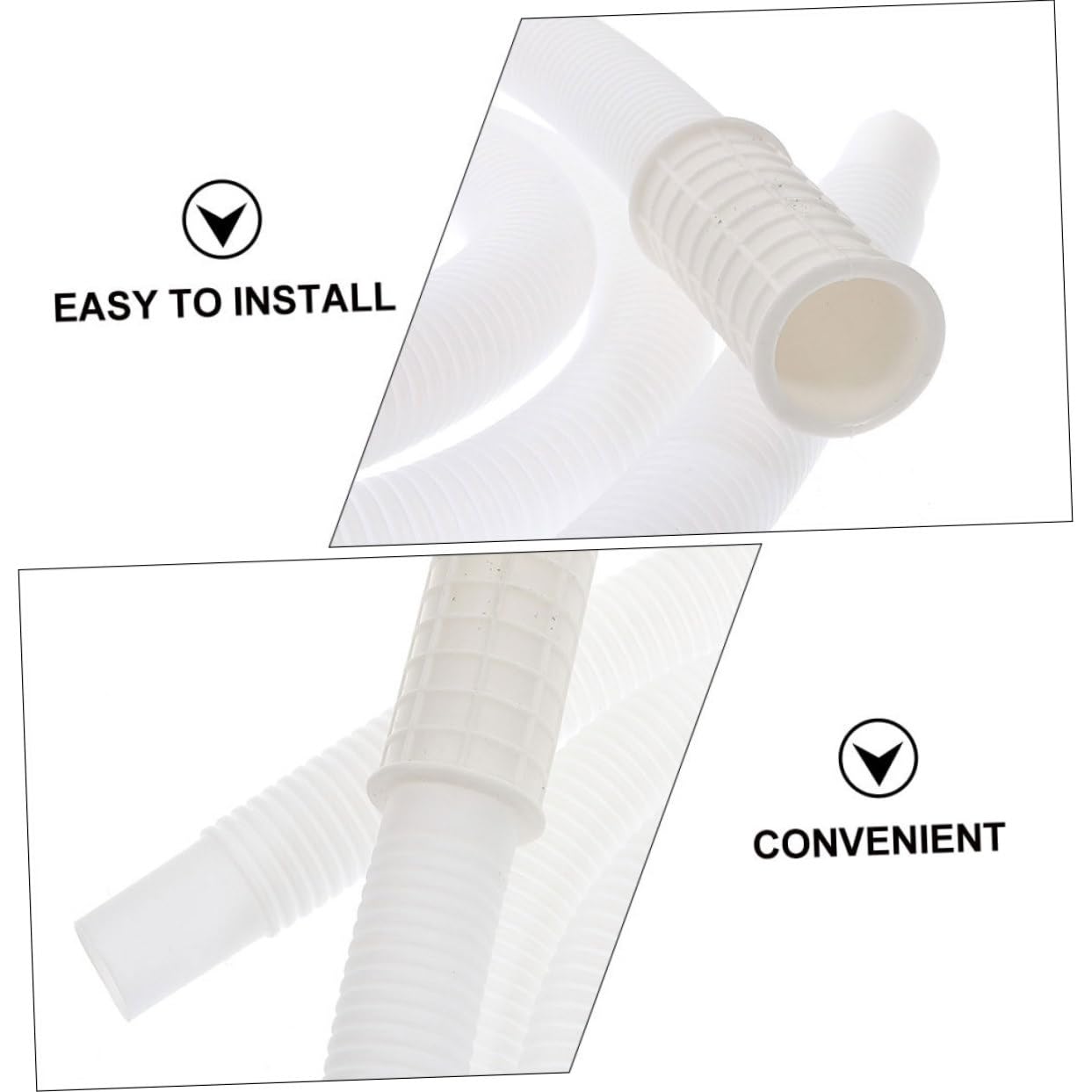 TOPBATHY Tubo di Scarico Flessibile per Condizionatore Bianco in Pe Resistente al Sole con Fascette in Abs e Acciaio Inossidabile per Uso Esterno e Prolungato