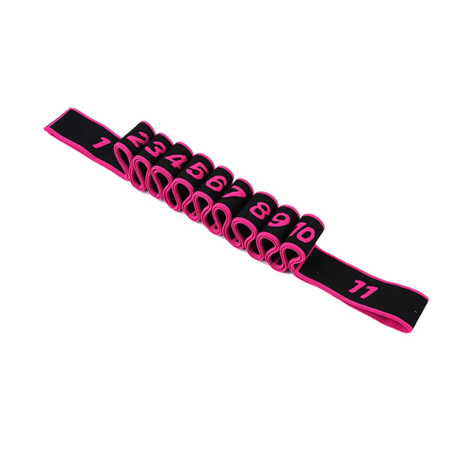 Merishopp Yoga Strap Flexible Non Elastic Stretching Strap for Sports Dance Gymnastics 4cmx135cm Rose Red and Black-image-29