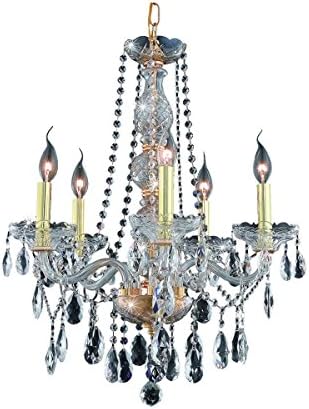 Elegant Lighting 7955D21G/RC Royal Cut Clear Crystal Verona 5-Light, Single-Tier Crystal Chandelier, Finished in Gold with Clear Crystals, 8.5" x 21" x 26", Gold Finish