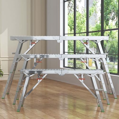 Échafaudage pliable en acier avec plateforme de travail réglable 140 cm