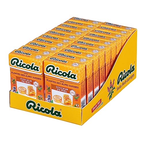 Ricola - Bonbons aux Plantes Suisses - Parfum Miel et Plantes - Sans Sucres - 20 Boîtes de 50g