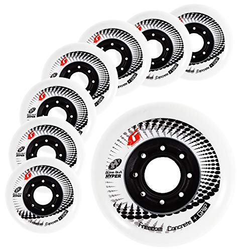 Hyper Concrete +G Inline Skate Wheels - 84A, 8-Pack - Freeride,...