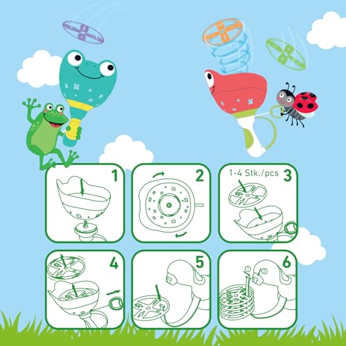 moses. Krabbelkäfer Propeller-Fangspiel, Fangspaß für drinnen & draußen, Outdoor-Spielzeug inkl. 8 Propellerscheiben & 2 Fangkörben, Motorik-Spiel für Kinder ab 4 Jahren