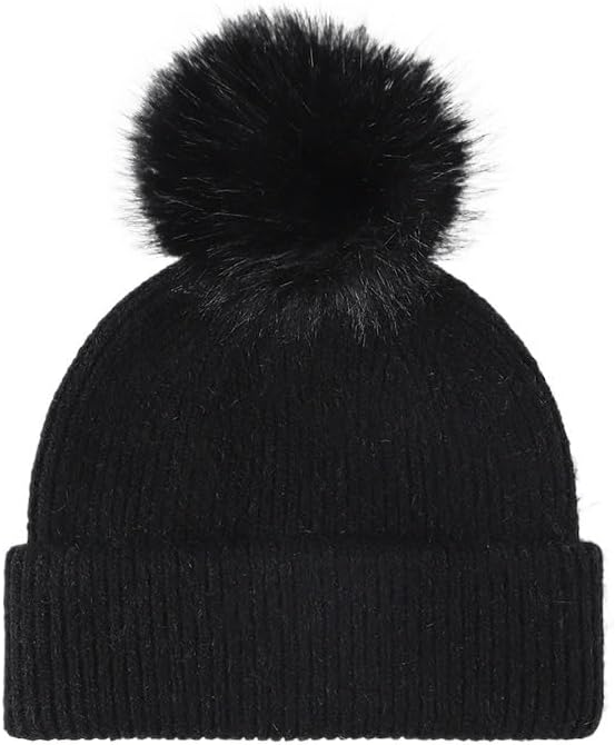 Women's Warm Thick Outdoor Wool Ball Casual Knitted Hats