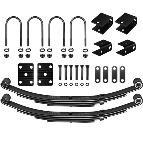 dreamdragon Single Trailer Axle Suspension Kit 3 500 lbs 4 Leaf Spring U-Bolts & Hangers Included
