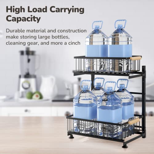 Under Sink Organizer, Pull Out Cabinet Organizer, Metal 2-Tier Under Sink Storage, Extra Large Adjustable Height Rack Shelf Drawers Sliding Basket For Kitchen Bathroom Utility Room Cabinet #TOP6