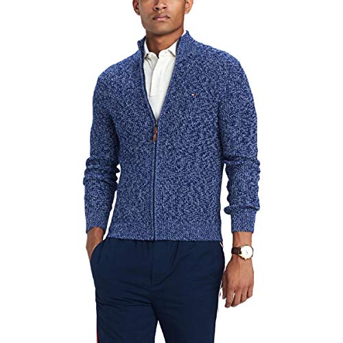 Tommy Hilfiger Mens Full-Zip Knit Sweater, Blue, XX-Large