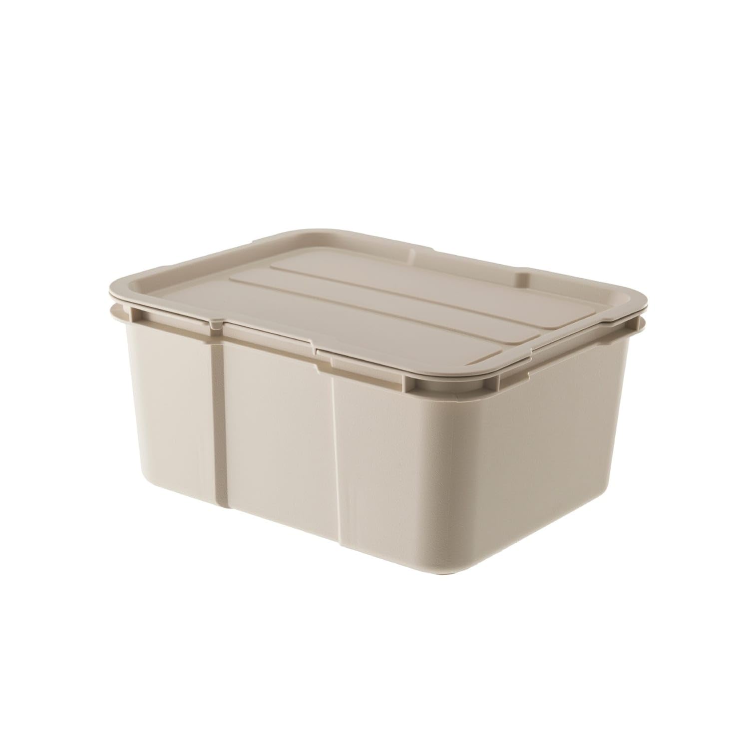 Stackable ABS Storage Box with Lid Slimline Storage Box with Lid Rigid Compact for Campers, Travelers, Car Trunk, Camping, Garage, Khaki, 9L-picture-24