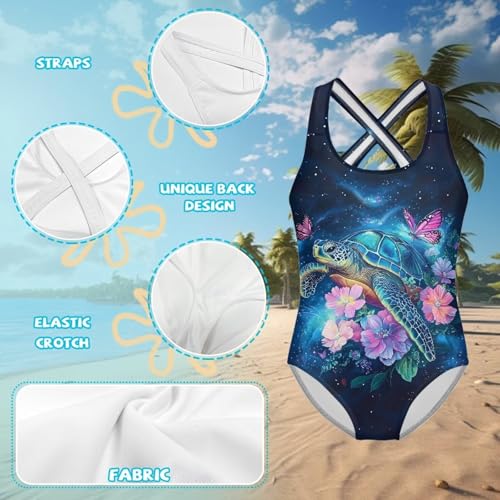 Image of Girls One Piece Swimsuits Size 5-14 Kawaii Gymnastics Leotard for Beach Vacations