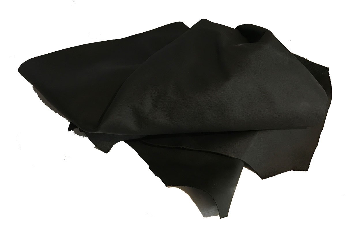 Premium Genuine Leather Scraps - Large Leather Pieces for Crafting - 2 LBS (Black)