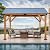 Fir Wood Carport Pavilion Gazebo, Shade, Rain, Hard Top Steel Metal Roof, All Weather Protected, with Galvanized Steel Roof, Wooden Frame for Garden, Patio