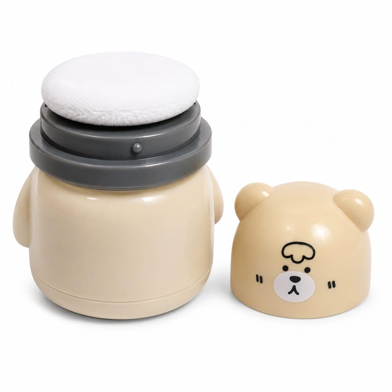 Joy Buzz Baby Powder Puff with Refillable Powder Container | Soft Powder Puff Applicator with Cute Bear Cap | BPA Free Baby Talcum Powder Dispenser for Newborn, Infant & Toddler Skin Care-image-12
