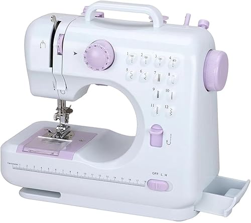 Miniatura 3 de Mini máquina de coser para principiantes, 12 puntadas con pedal, máquina de coser portátil