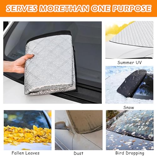 Sonnenschutz Auto Frontscheibe 2 in 1 – Frontscheibenabdeckung Sommer & Winter, Faltbare Windschutzscheiben Abdeckung gegen Schnee EIS Frost UV-Strahlen Staub, Wasserdicht für Auto SUV PKW (B)
