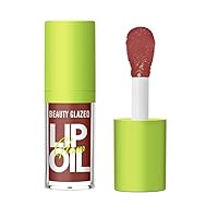 Vista 9 de Beauty Glazed Big Brush - Aceite labial para cabeza, ultrahidratante y nutritivo, acabado brillante suave que brilla y brillo tintado vegano