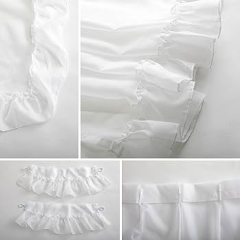 ホワイトレースカーテン フリル付き Amazon｜フリルレースカーテン タッセル付き 2枚組 フリル