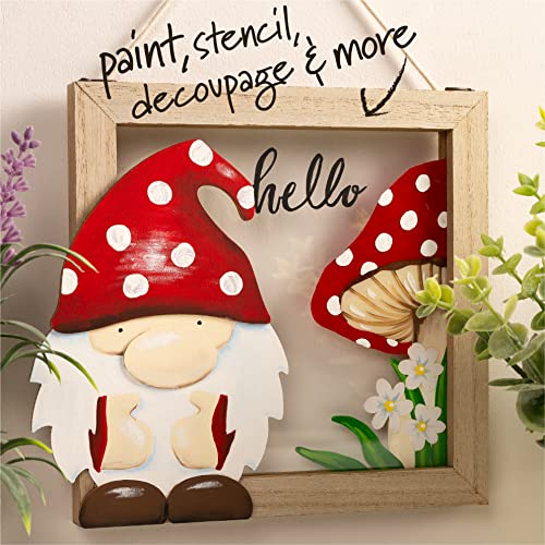 Plaid 63488 Unpainted Wood Surface, 7 Inch Gnome Layered Shape Perfect thumb #5