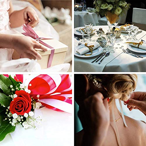 Langeo Ribbon, Fabric Ribbons 100 Yards 2Cm 3/4" Wide, Gift Wrapping Ribbon, Holiday Decorative Ribbon, Cake Box Wrapping Ribbon/Dark Green Ribbon #TOP7