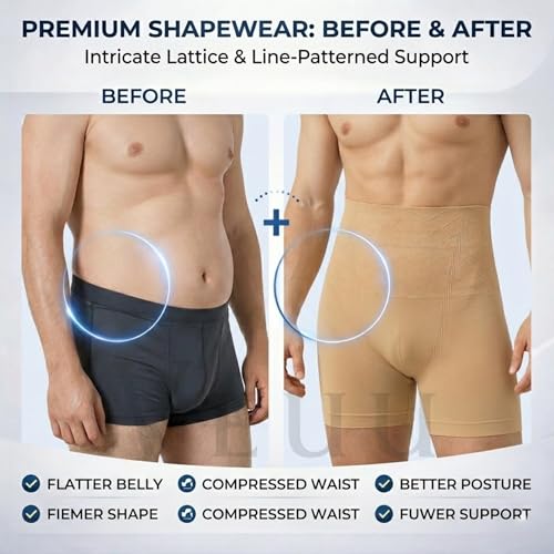 Image of Tummy Tucker Men Shapewear Compression Vest for Tummy Control - Seamless Slimming Body Shaper for Men, Waist Trainer Compression Undershirt for Gym, Office