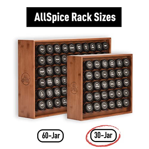 Allspice Wood Spice Rack, Includes 30 4Oz Jars- Cherry Stain #TOP4