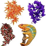 🦎【Decoración de plantas para terrarios】Estas plantas para los terrarios están diseñadas para replicar las plantas que tu mascota encontraría en la naturaleza salvaje. La decoración con estas plantas le ofrece a su mascota una sensación de libertad y bienestar.Además,los colores vibrantes ayudan al perfecto desarrollo de su mascota.