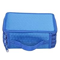 Dulynva Federmäppchen Groß - 72 Fächer Stifteetui Mit Tragegriff, Blauer Oxford-Stoff