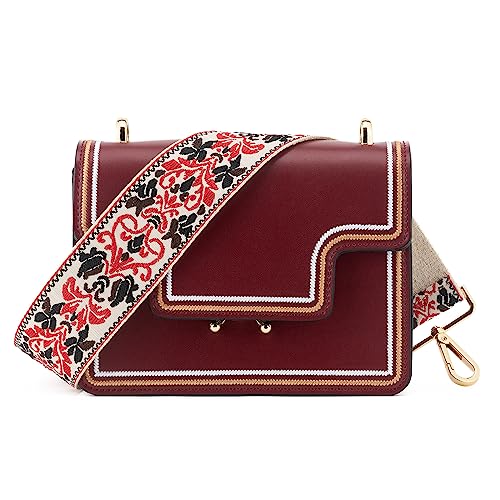 Image of Wide Shoulder Strap Adjustable Replacement Belt Guitar Style Crossbody Bag Handbag Strap Multicolor Canvas Straps(Wide:2in)(Color50)
