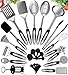 25 pcs Set de Ustensiles de Cuisine Inox Professionnel - Antiadhésif Et Résistant à La Chaleur Lot Ustensile Cuisine - Louche Cuillère Pince Fouet Spatules Cuisine Inox - Lavable Au Lave-vaisselle