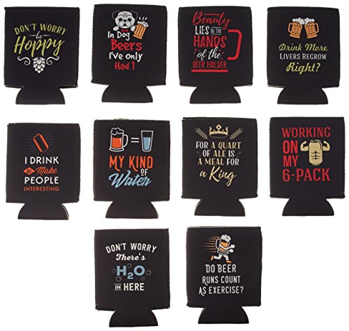 Avery Barn 10 Pack Funny Quotes Neoprene Insulated Beer Can Sleeve Covers