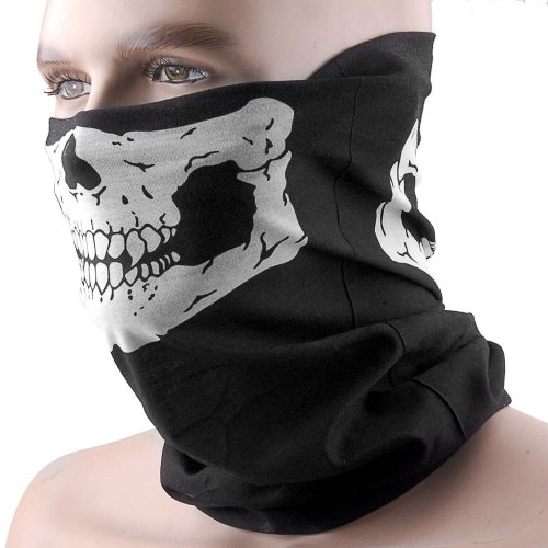 HD Stretchable Windproof Black Tribal Classic Skull Soft Polyester Half Face Mask Snowboard Snowmobile Snow Ski Facemask Headwear