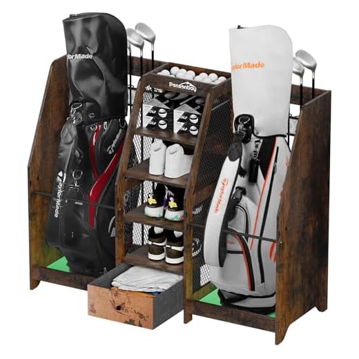 Premium Wooden Golf Bag Storage Rack