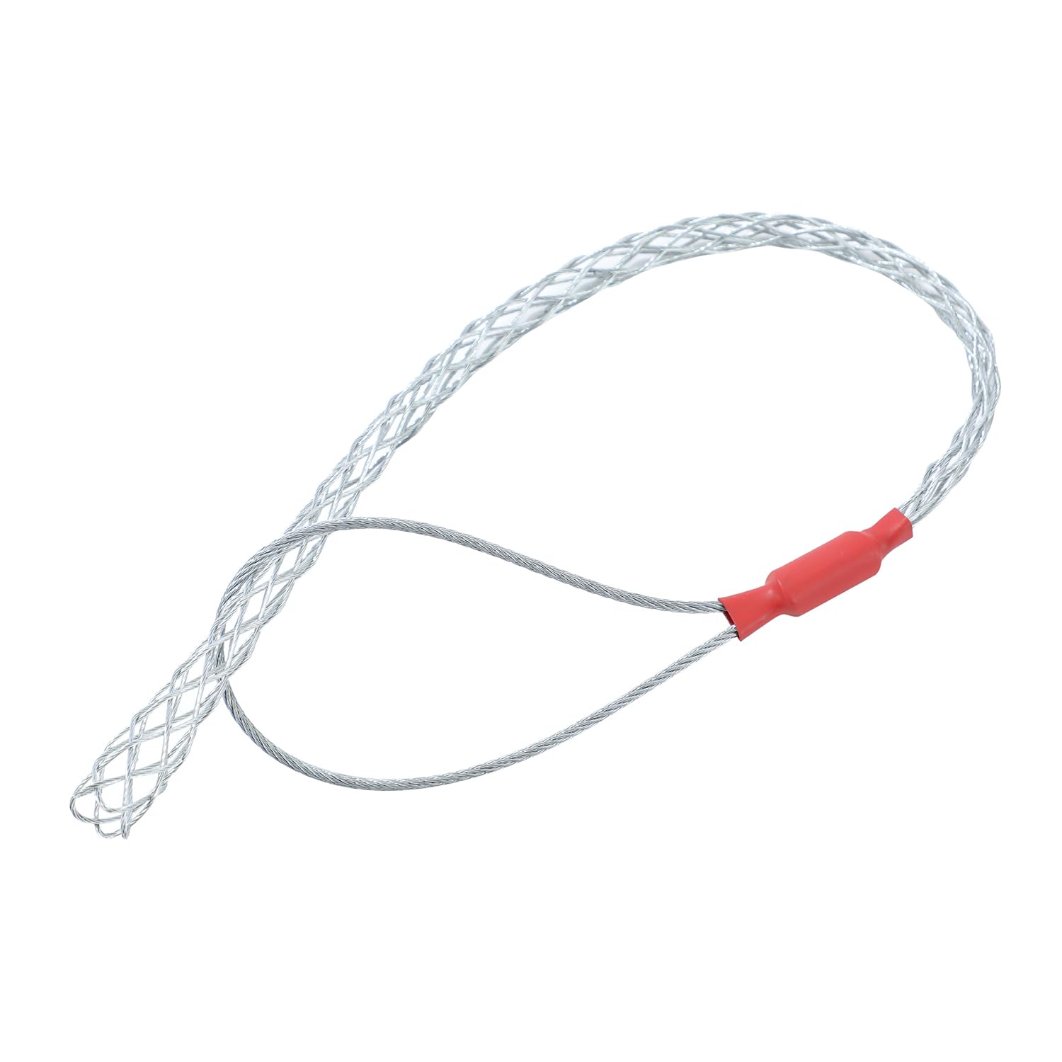 KATSU Cable Pulling Grip Socks for 10-12mm Cable, Galvanized Steel Anti-Slip Cable Traction Sleeve Flexible Mesh Rope Cable Sock 310mm Length Red