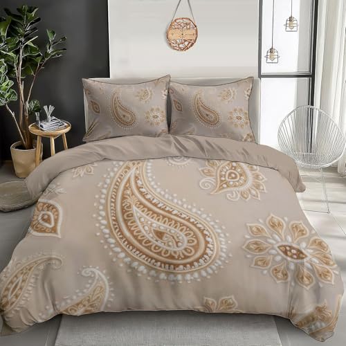 Housse de couette 140x200 motif cachemire pour une chambre d'adulte ou d'enfant chaleureuse - 2